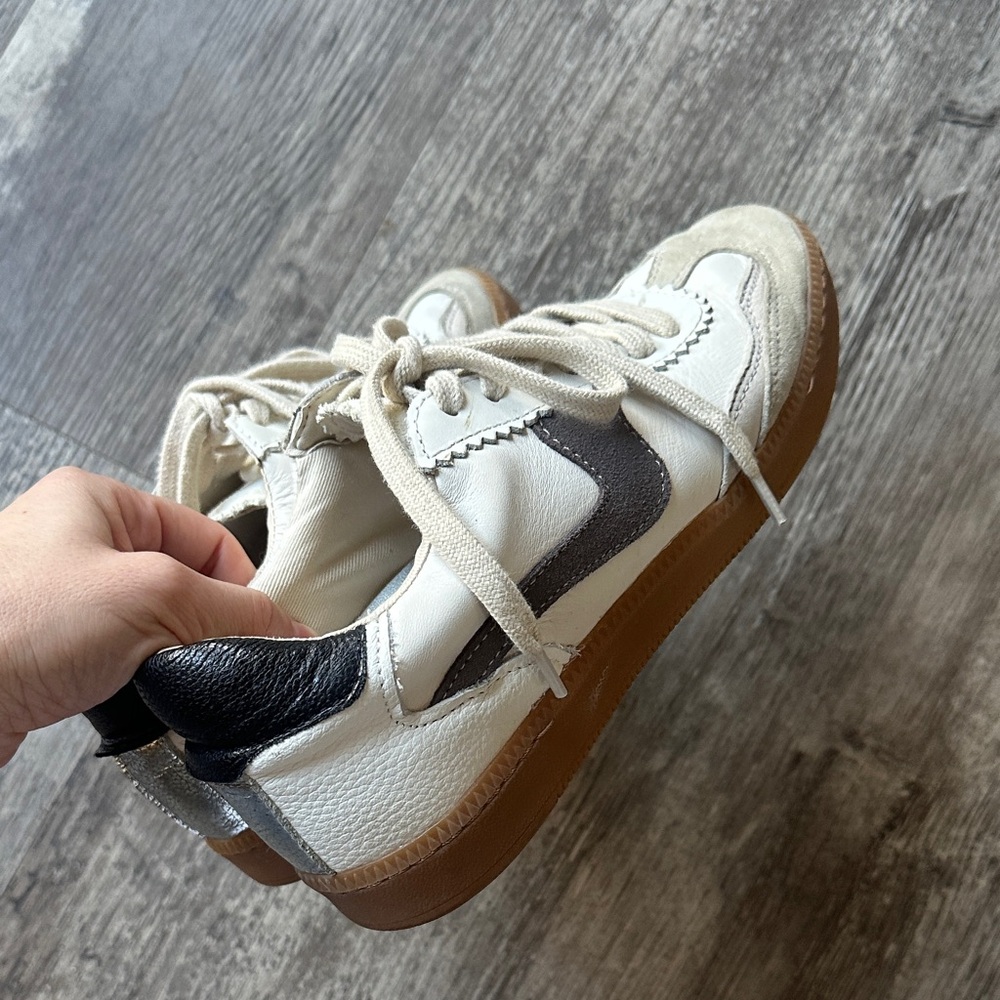 Dolce Vita White and Black Sneakers